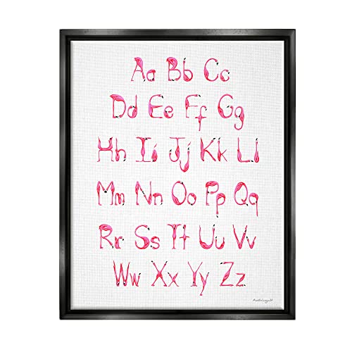 Flamingo Shaped Letters Alphabet Pink Typography Design Black Floating Frame