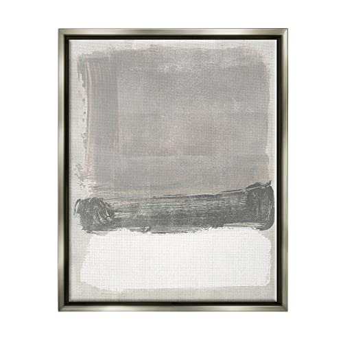 Blocked Neutral Tones Abstract Brushstrokes Shapes Gray Floating Frame