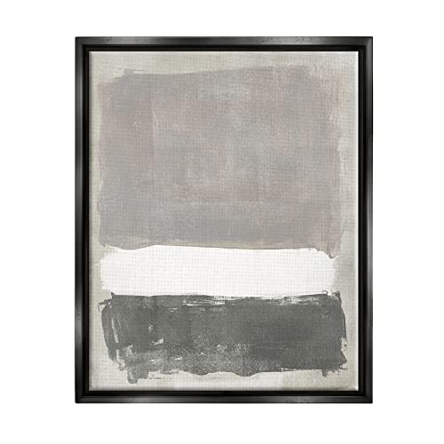 Abstract Neutral Tones Modern Blocked Shapes Black Floating Frame