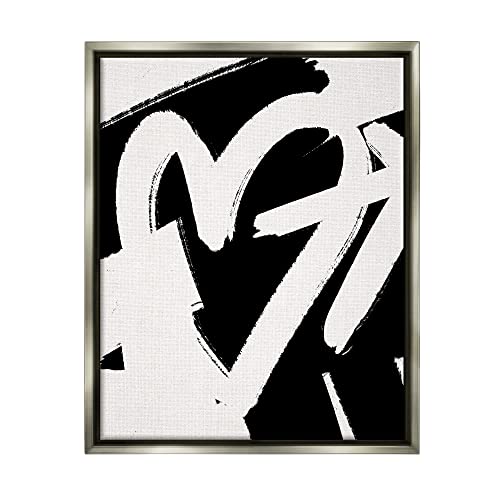 Arrow Through Heart Black Contemporary Street Style Gray Floating Frame