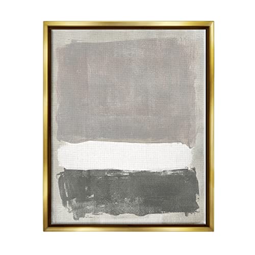 Abstract Neutral Tones Modern Blocked Shapes Gold Floating Frame