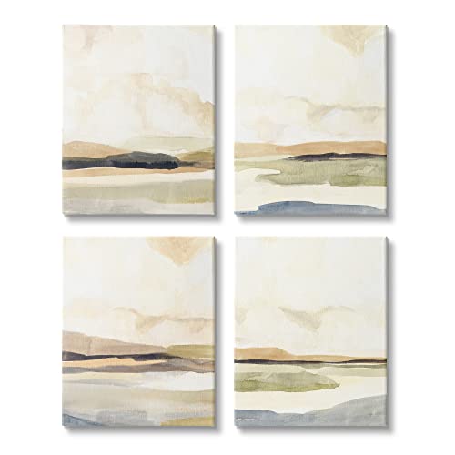 The Stupell Home Decor Ochre Yellow Black and White Cityscape Painting Triptych Canvas Wall Art, 3pc, Each 16 x 24